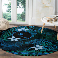 FSM Chuuk State Round Carpet Tribal Pattern Ocean Version