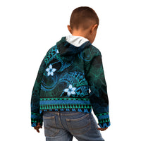 FSM Pohnpei State Kid Hoodie Tribal Pattern Ocean Version LT01 - Polynesian Pride