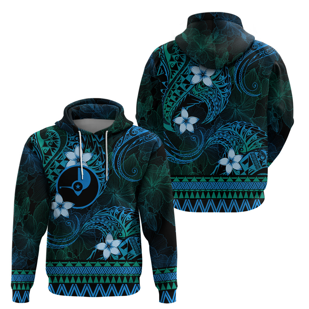 FSM Yap State Zip Hoodie Tribal Pattern Ocean Version LT01 - Polynesian Pride