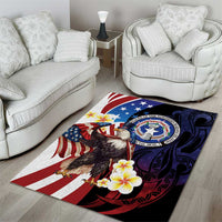 Northern Mariana Islands 4th of July Area Rug Plumeria USA Eagle