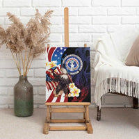 Northern Mariana Islands 4th of July Canvas Wall Art Plumeria USA Eagle