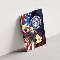 Northern Mariana Islands 4th of July Canvas Wall Art Plumeria USA Eagle