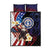 Northern Mariana Islands 4th of July Quilt Bed Set Plumeria USA Eagle