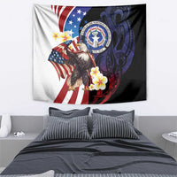 Northern Mariana Islands 4th of July Tapestry Plumeria USA Eagle
