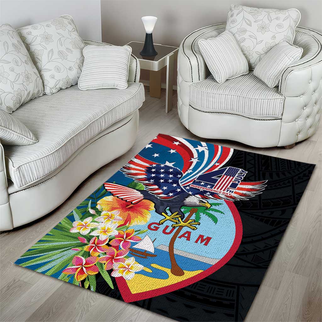 Guam Fourth of July Area Rug Tropical Flowers
