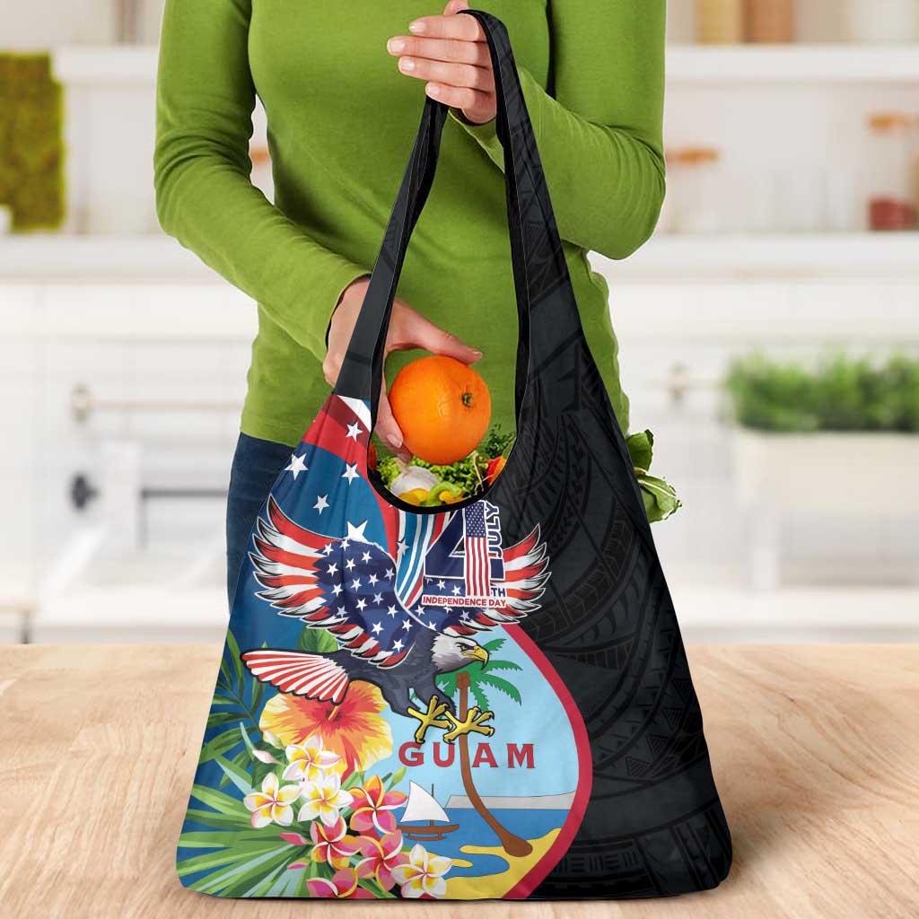 Guam Fourth of July Grocery Bag Tropical Flowers