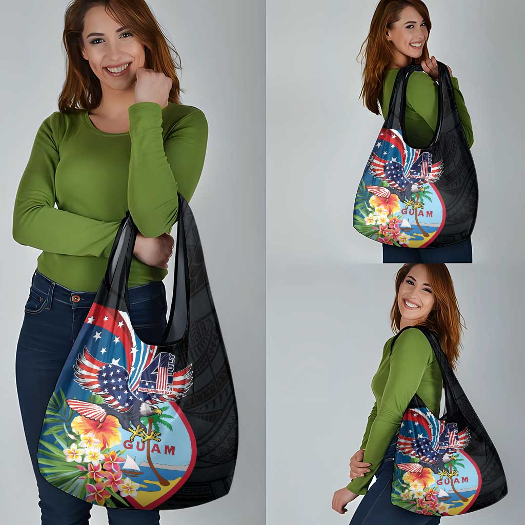Guam Fourth of July Grocery Bag Tropical Flowers