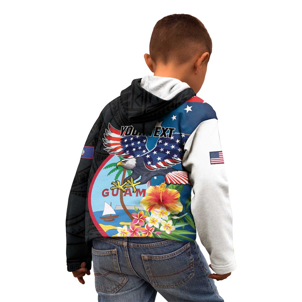 Personalized Guam Fourth of July Kid Hoodie Tropical Flowers