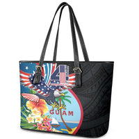Guam Fourth of July Leather Tote Bag Tropical Flowers