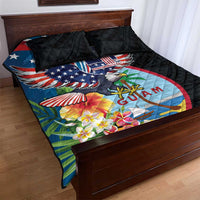 Guam Fourth of July Quilt Bed Set Tropical Flowers