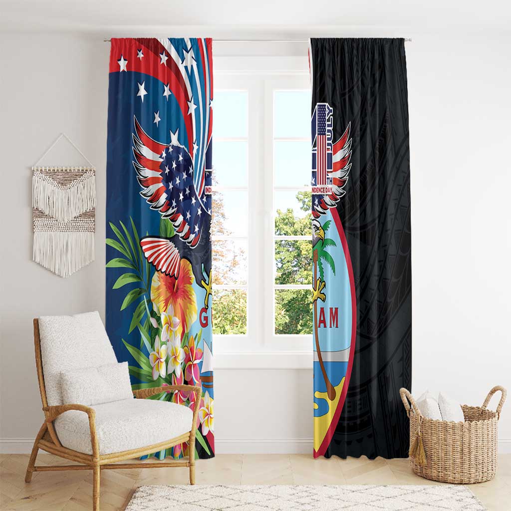 Guam Fourth of July Window Curtain Tropical Flowers