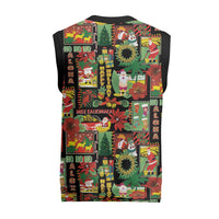 Hawaiian Santa Christmas Pattern Christmas Knitted V-Neck Vest Black Version - Polynesian Pride