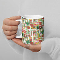 Hawaiian Santa Christmas Pattern Ceramic Mug White Version - Polynesian Pride