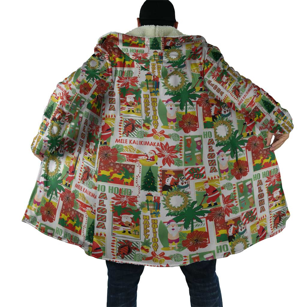 Hawaiian Santa Christmas Pattern Cloak White Version - Polynesian Pride