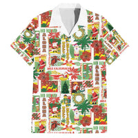 Hawaiian Santa Christmas Pattern Family Matching Tank Maxi Dress and Hawaiian Shirt White Version - Polynesian Pride