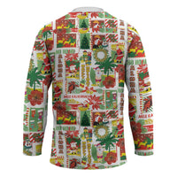 Hawaiian Santa Christmas Pattern Hockey Jersey White Version - Polynesian Pride