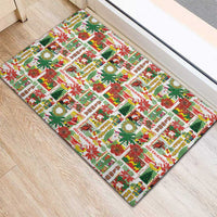 Hawaiian Santa Christmas Pattern Rubber Doormat White Version - Polynesian Pride