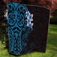 New Zealand Tuatara Plumeria Quilt Maori Blue Koru Tribal Tattoo LT01 - Polynesian Pride