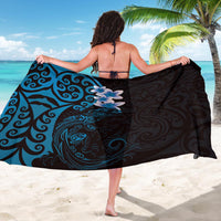 New Zealand Tuatara Plumeria Sarong Maori Blue Koru Tribal Tattoo