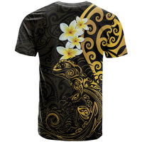 New Zealand Tuatara Plumeria T Shirt Maori Gold Koru Tribal Tattoo LT01 - Polynesian Pride