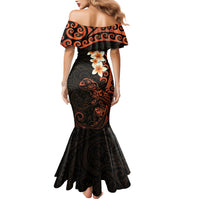 New Zealand Tuatara Plumeria Mermaid Dress Maori Orange Koru Tribal Tattoo