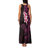 New Zealand Tuatara Plumeria Family Matching Tank Maxi Dress and Hawaiian Shirt Maori Pink Koru Tribal Tattoo LT01 - Polynesian Pride