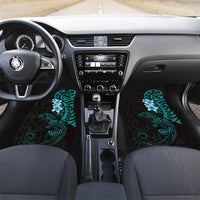 New Zealand Tuatara Plumeria Car Mats Maori Teal Koru Tribal Tattoo