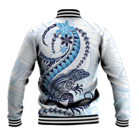 Blue Maori Tuatara Baseball Jacket Luxury Pastel Pattern