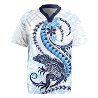 Blue Maori Tuatara Rugby Jersey Luxury Pastel Pattern