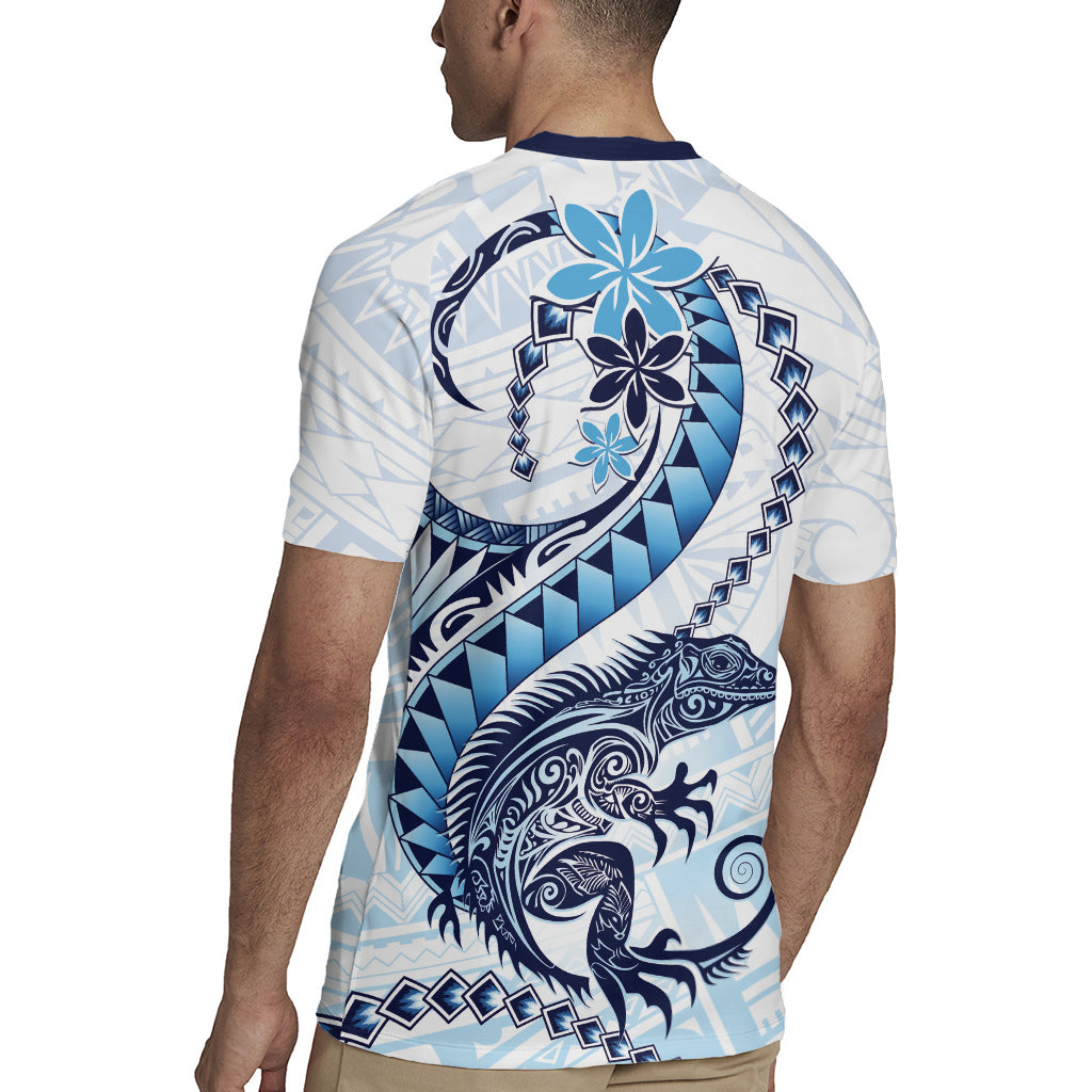 Blue Maori Tuatara Rugby Jersey Luxury Pastel Pattern