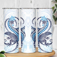 Blue Maori Tuatara Skinny Tumbler Luxury Pastel Pattern