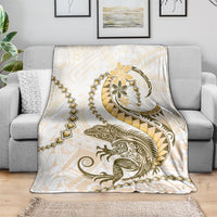 Gold Maori Tuatara Blanket Luxury Pastel Pattern