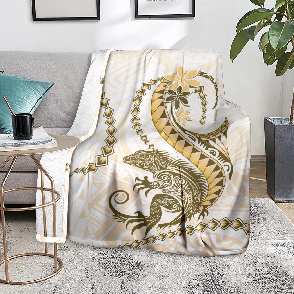 Gold Maori Tuatara Blanket Luxury Pastel Pattern
