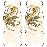 Gold Maori Tuatara Car Mats Luxury Pastel Pattern