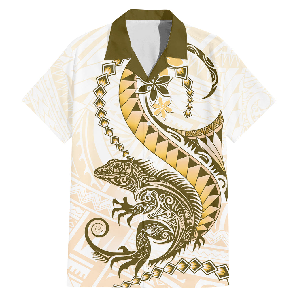 Gold Maori Tuatara Family Matching Mermaid Dress and Hawaiian Shirt Luxury Pastel Pattern