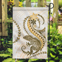 Gold Maori Tuatara Garden Flag Luxury Pastel Pattern