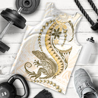 Gold Maori Tuatara Men Tank Top Luxury Pastel Pattern