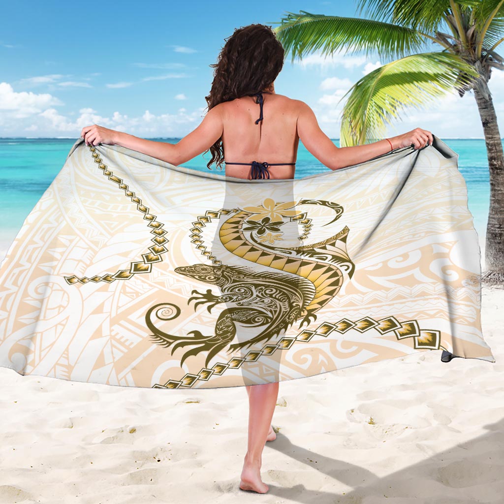 Gold Maori Tuatara Sarong Luxury Pastel Pattern LT01 - Polynesian Pride