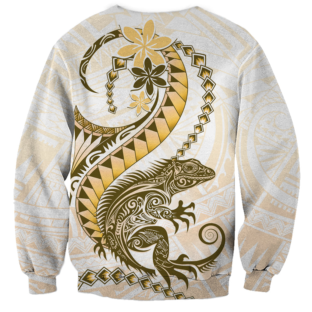 Gold Maori Tuatara Sweatshirt Luxury Pastel Pattern