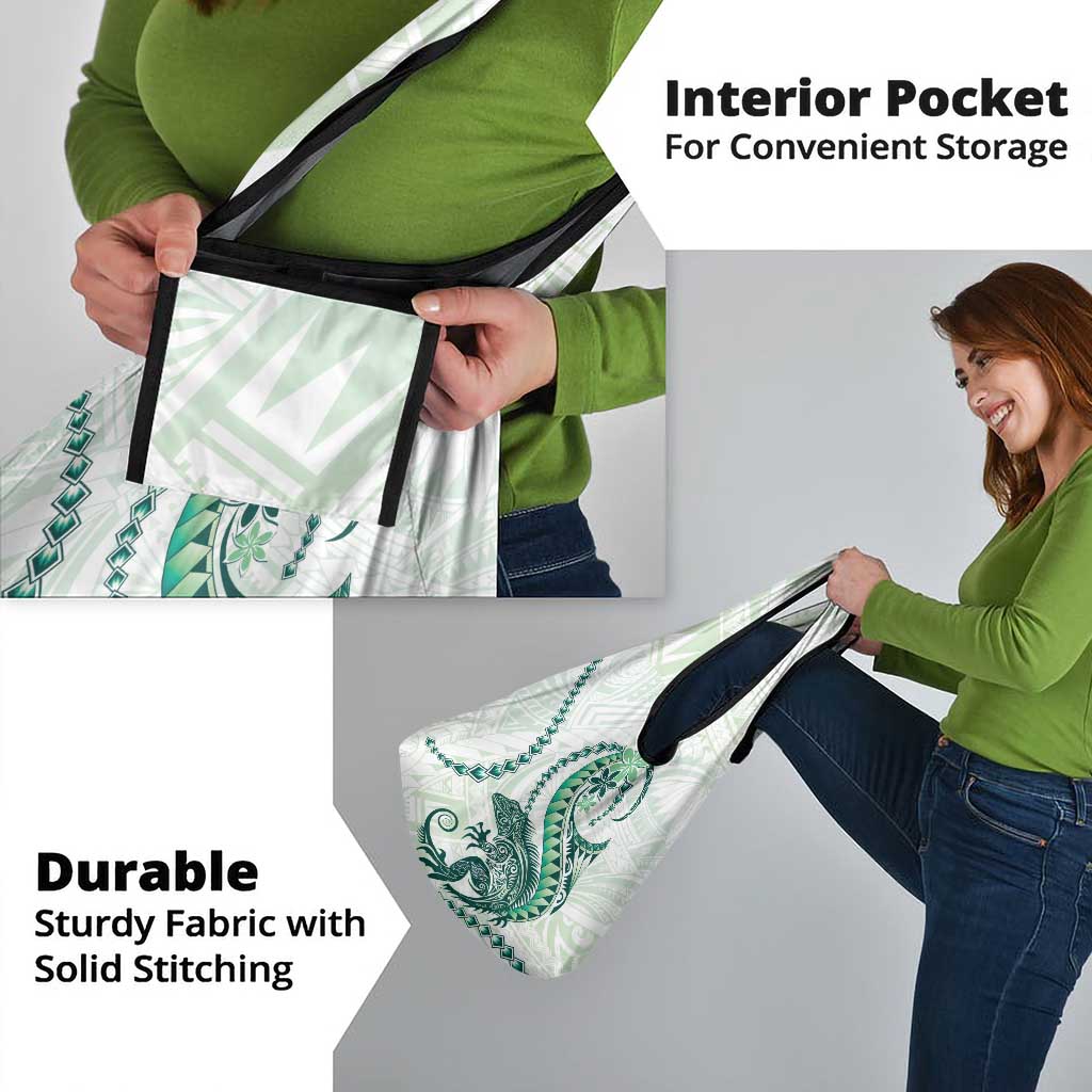 Green Maori Tuatara Grocery Bag Luxury Pastel Pattern