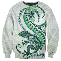 Green Maori Tuatara Sweatshirt Luxury Pastel Pattern