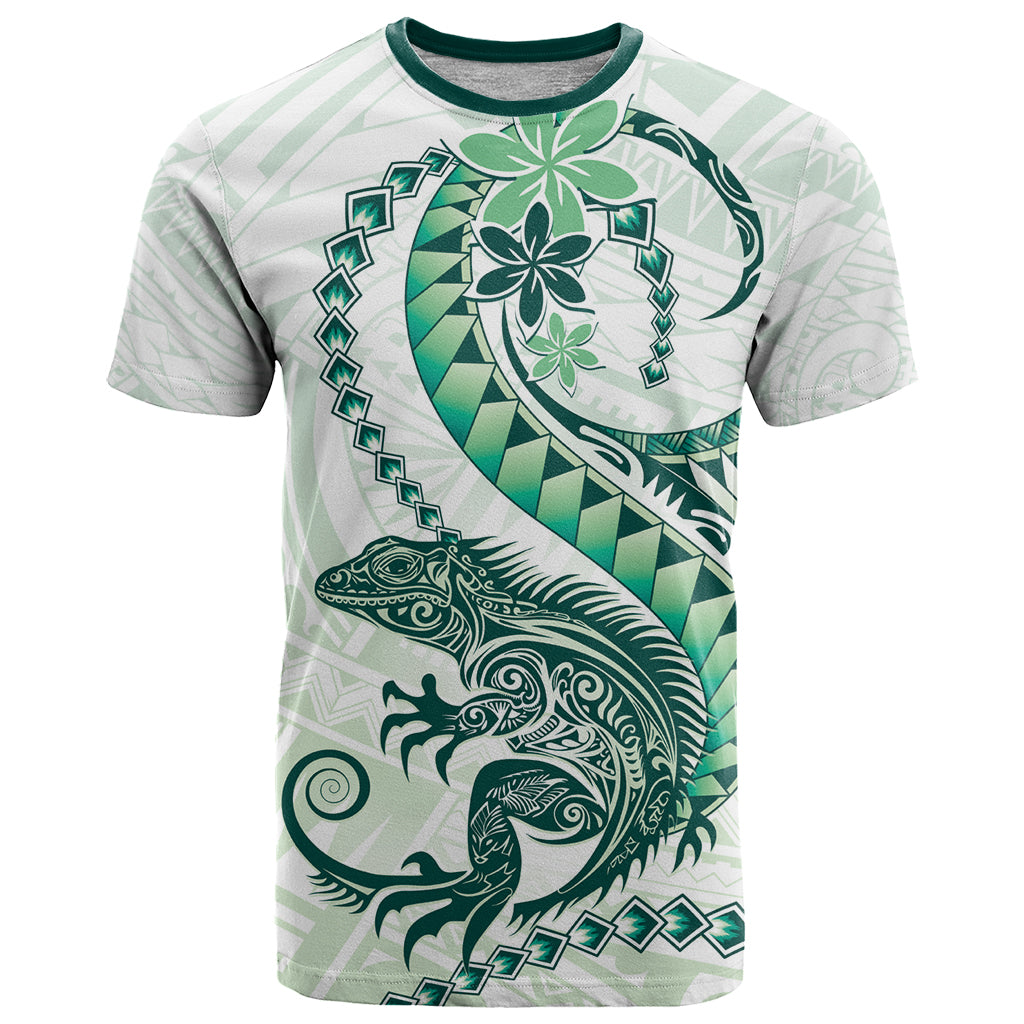 Green Maori Tuatara T Shirt Luxury Pastel Pattern LT01 Green - Polynesian Pride