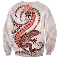 Red Maori Tuatara Sweatshirt Luxury Pastel Pattern