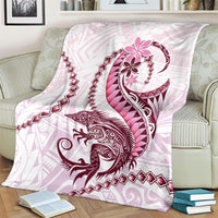 Pink Maori Tuatara Blanket Luxury Pastel Pattern