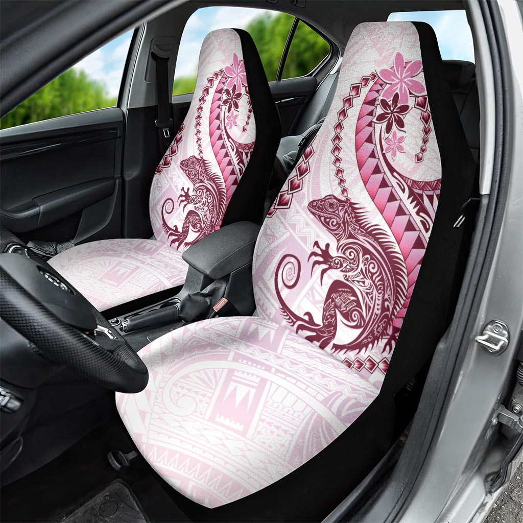 Pink Maori Tuatara Car Seat Cover Luxury Pastel Pattern