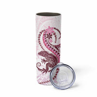 Pink Maori Tuatara Skinny Tumbler Luxury Pastel Pattern