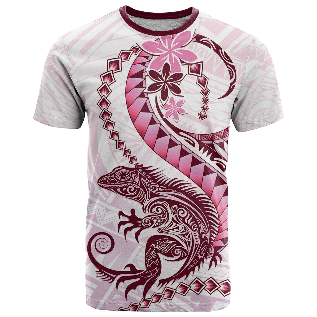 Pink Maori Tuatara T Shirt Luxury Pastel Pattern LT01 Pink - Polynesian Pride