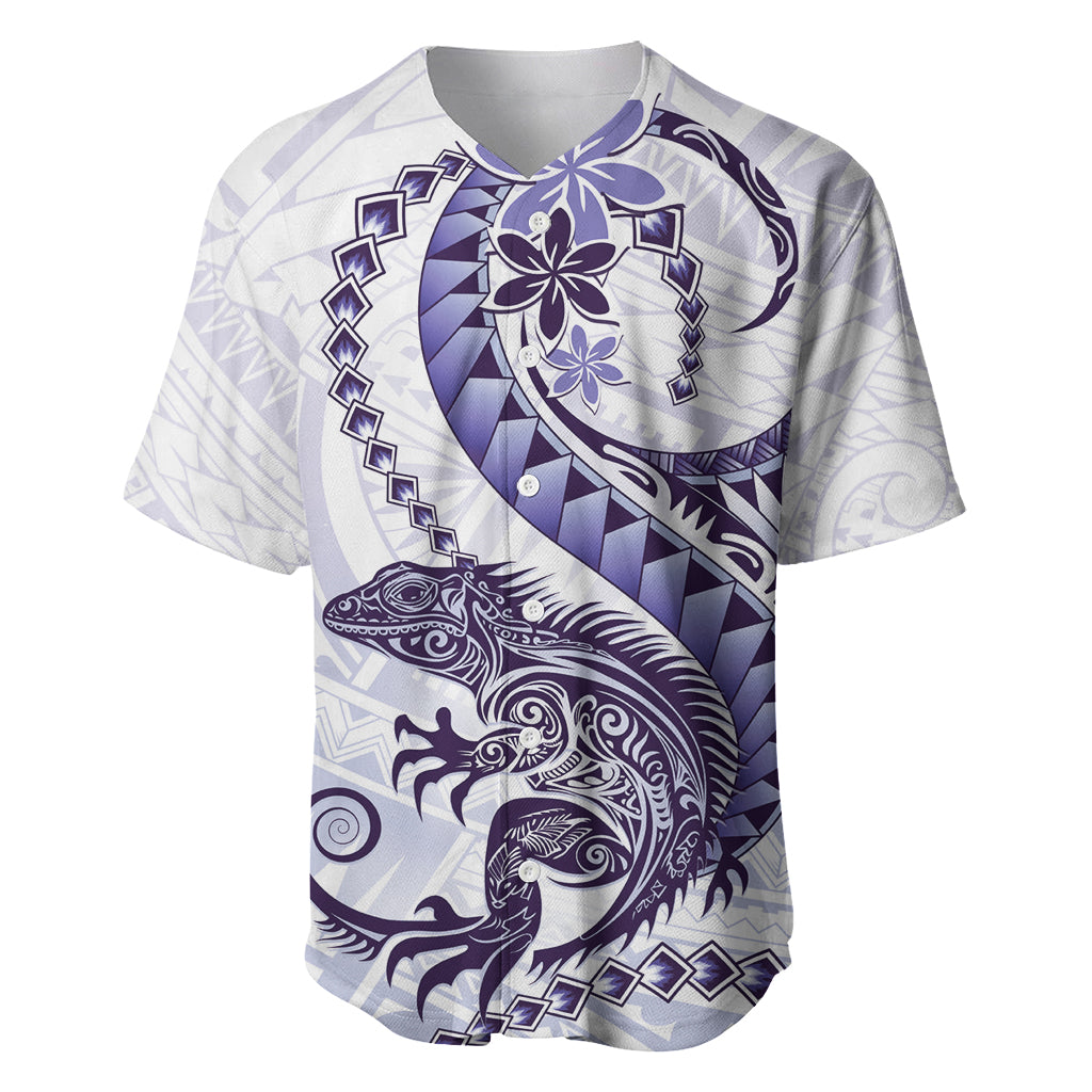 Purple Maori Tuatara Baseball Jersey Luxury Pastel Pattern