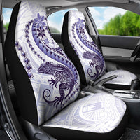 Purple Maori Tuatara Car Seat Cover Luxury Pastel Pattern