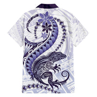 Purple Maori Tuatara Family Matching Long Sleeve Bodycon Dress and Hawaiian Shirt Luxury Pastel Pattern